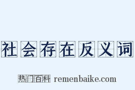 社会存在反义词是什么意思的图片